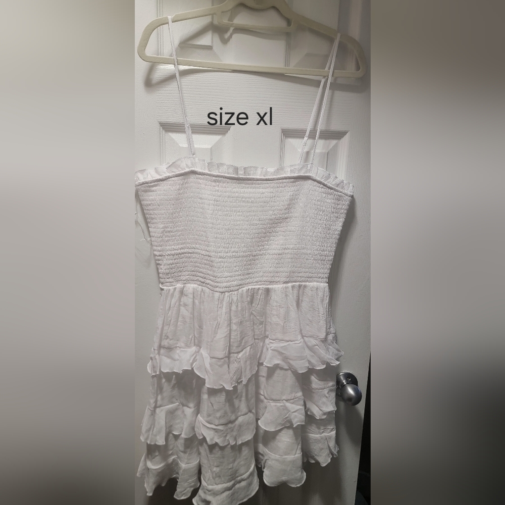 Francesca's Collections White Ruffled Dress